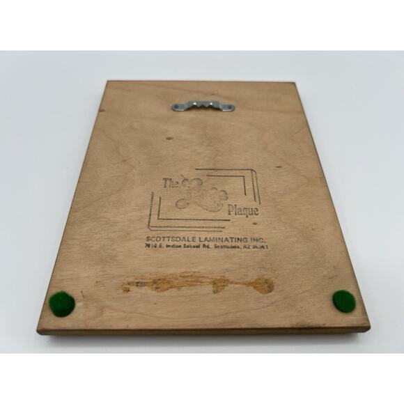 Ted DeGrazia Art Print on Wood Plaque Kneeling Girl Laminated “Love Me” 5.5”x7” - Picture 6 of 7